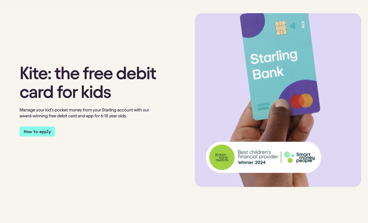 Starling Bank kite debit card for kids Large